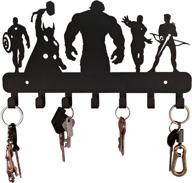 heavenlykraft superhero wall mounted metal key holder - key organizer with metal key hook - 10.6 x 7.5 x 1 inch логотип