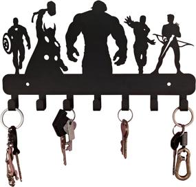 img 4 attached to HeavenlyKraft Superhero Wall Mounted Metal Key Holder - Key Organizer with Metal Key Hook - 10.6 X 7.5 X 1 INCH