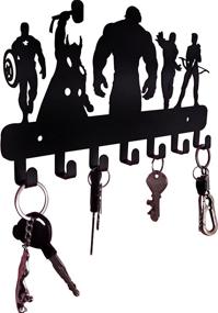 img 3 attached to HeavenlyKraft Superhero Wall Mounted Metal Key Holder - Key Organizer with Metal Key Hook - 10.6 X 7.5 X 1 INCH