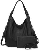 stylish and spacious hobo bags for women: faux leather shoulder bag with large crossbody design and 2 compartments logo