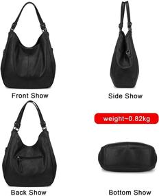 img 3 attached to Стильные и просторные сумки Hobo для женщин: сумка через плечо из искусственной кожи с крупным дизайном кроссбоди и 2 отделениями.