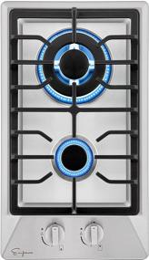 img 4 attached to 🔥 Empava 12 in. Gas Stove Cooktop: Italy Sabaf Sealed Burners, NG/LPG Convertible, Stainless Steel, 12x21 Inch – Top-Quality Performance and Convenience
