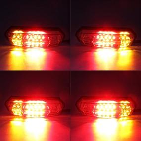 img 2 attached to Integrated Motorcycle 25 LEDs CLear Tail Light With Brake Stop Alert Turn Signal Function Universal For Dirt Bike Buggy Chooper Cruiser ATV (Clear/Stop Alert)