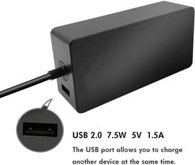 img 2 attached to 🔌 High-Powered 102W AC Charger for Microsoft Surface Book, Pro 3, Pro 4 - USB Port, Power Supply Adapter Cord