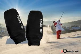 img 1 attached to 🧤 FINGER TEN Winter Golf Gloves Men Mitts Mitten Warm Fleece in Pair, Soft and Comfortable Pull Up Fit Set