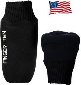 img 4 attached to 🧤 FINGER TEN Winter Golf Gloves Men Mitts Mitten Warm Fleece in Pair, Soft and Comfortable Pull Up Fit Set