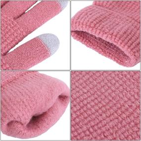 img 1 attached to 🧣 URATOT 5-Piece Warm Winter Outdoor Set: Knitted Scarf, Beanie, Touch Screen Gloves, Earmuff & Warm Cover for Men & Women