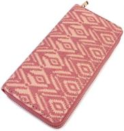 🔲 geometric print zip around wallet: stylish women's handbags & wallets logo