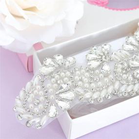 img 2 attached to Pardecor Rhinestone Applique: Stunning Crystal Wedding Accessories for Women's Belts