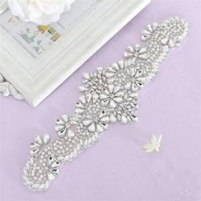 img 3 attached to Pardecor Rhinestone Applique: Stunning Crystal Wedding Accessories for Women's Belts