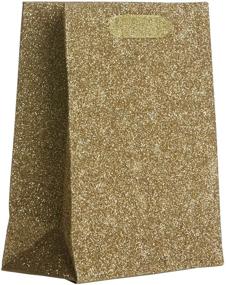 img 2 attached to Jillson Roberts Medium Gift Bags: 6-Count Gold Sparkle Bags for All Occasions!