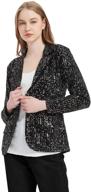 💫 anna-kaci glittery sequined open front long sleeve blazer jacket for women's evening wear logo