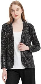 img 3 attached to 💫 Anna-Kaci Glittery Sequined Open Front Long Sleeve Blazer Jacket for Women's Evening Wear