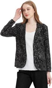 img 2 attached to 💫 Anna-Kaci Glittery Sequined Open Front Long Sleeve Blazer Jacket for Women's Evening Wear