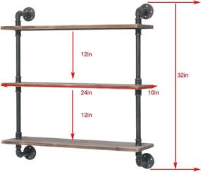 img 1 attached to Industrial Shelving Bookshelf Rustic Storage Furniture