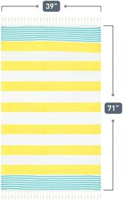 img 3 attached to 🏖️ Havluland - Set of 6 - Sale Beach Towel - 100% Turkish Cotton - Super Soft and Lightweight - Absorbent & Quick Drying - Oversized Gym Yoga Spa Pool Travel Sand-free Beach Blanket (71"X 39") for Better SEO