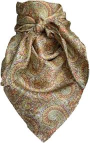 img 1 attached to 🧣 Wyoming Traders Bronze Paisley Wild Rag Scarf: 34.5x34.5 Inch Square