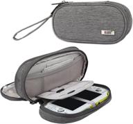 🎮 premium double compartment storage case for ps vita and psp - portable gray carrying bag with protective travel organizer - compatible with psv, accessories, and more logo