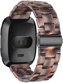img 3 attached to 💎 Stylish and Durable Junboer Light Fitbit Versa Watch Band - Resin Band with Steel Buckle for Fitbit Versa/Fitbit Versa 2/Fitbit Versa Lite - Perfect Fit for Women, Girls, and Men