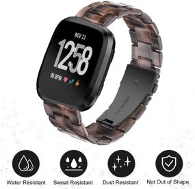 img 1 attached to 💎 Stylish and Durable Junboer Light Fitbit Versa Watch Band - Resin Band with Steel Buckle for Fitbit Versa/Fitbit Versa 2/Fitbit Versa Lite - Perfect Fit for Women, Girls, and Men