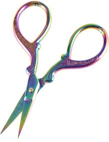 img 1 attached to ✂️ AQUEENLY Rainbow Embroidery Scissors - High-Quality Stainless Steel Stork Scissors for Sewing, Crafting, and Needlework - 2 Pcs (3.6 Inches)