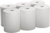 🧻 high capacity white industrial paper towels - 10 x 800 rolls - premium quality tad fabric cloth texture - compatible with touchless automatic commercial towel dispenser (pack of 6) logo