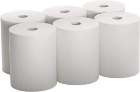 img 1 attached to 🧻 High Capacity White Industrial Paper Towels - 10 x 800 Rolls - Premium Quality TAD Fabric Cloth Texture - Compatible with Touchless Automatic Commercial Towel Dispenser (Pack of 6)