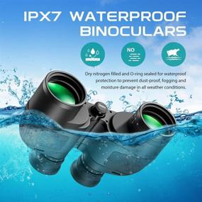 img 3 attached to ⛵ Black Hooway 7x50 Marine Binoculars with Waterproof Design, Internal Rangefinder & Compass - Ideal for Navigation and Boating