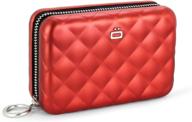 ogon quilted zipper aluminum blocking women's handbags & wallets logo