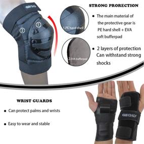 img 2 attached to 🛡️ Protective Knee Pads, Elbow Pads & Wrist Guards Set by GEQID – Ideal for Adults and Youth Kids