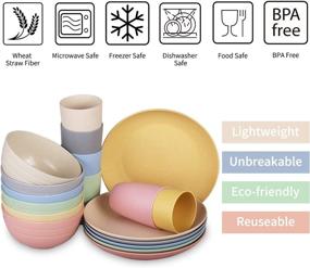 img 2 attached to 🍽️ Insetfy Unbreakable Lightweight Dishwasher-safe Dinnerware: Durability & Convenience Combined