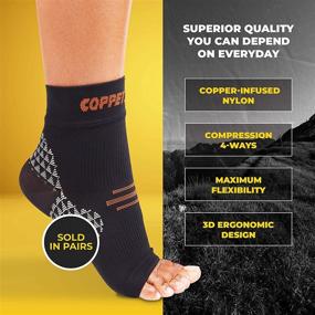 img 1 attached to CopperJoint Arch Support Compression Socks - Foot Sleeve For Plantar Fasciitis - Heel Pain, Achilles Tendonitis, Inflammation Relief - Enhances Circulation - Heal & Recover With Copper Ions (Large)