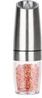 🌶️ savor the flavor with savorliving gravity electric pepper grinder - adjustable coarseness, one-handed operation salt mill | includes cleaning brush logo