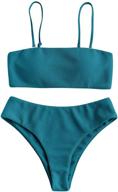 👙 zaful textured removable bandeau bathing suit: women's clothing worth splashing out on! logo