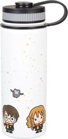 img 4 attached to 🧙 White Harry Potter Stainless Steel Water Bottle with Chibi Harry, Ron, and Hermione Characters - Double Wall Insulated - 550ml Capacity