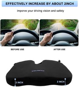 img 2 attached to 🪑 Car Seat Cushion Carfka: Comfortable & Antislip Memory Foam for Back Pain Relief in Car, Office Chair, Truck & Wheelchair