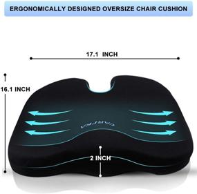 img 3 attached to 🪑 Car Seat Cushion Carfka: Comfortable & Antislip Memory Foam for Back Pain Relief in Car, Office Chair, Truck & Wheelchair