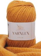🧶 premium quality yarxlex 35% merino wool yarn - ginger, 001 for knitting and crocheting logo