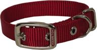 🐶 hamilton single thick nylon deluxe easy tie fashion dog collar in red, 3/4" x 22" – perfect for fashionable dogs! logo