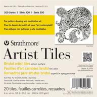 🎨 strathmore 300 series bristol artist tiles, vellum, 6x6, white, pack of 20 sheets logo
