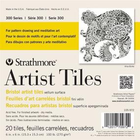 img 1 attached to 🎨 Strathmore 300 Series Bristol Artist Tiles, Vellum, 6x6, White, Pack of 20 Sheets