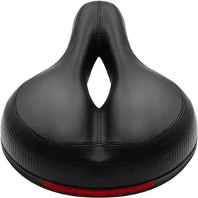 img 4 attached to Ultimate Comfort Bike Seat: Silicone Waterproof, Sturdy & Shock-Absorbing Saddle with Taillight, Reflective Strip & Double Shock Absorber Ball – Universal Fit