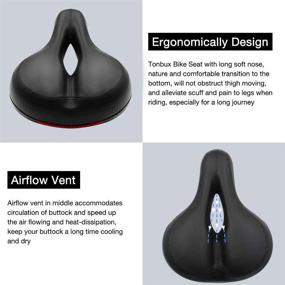 img 1 attached to Ultimate Comfort Bike Seat: Silicone Waterproof, Sturdy & Shock-Absorbing Saddle with Taillight, Reflective Strip & Double Shock Absorber Ball – Universal Fit