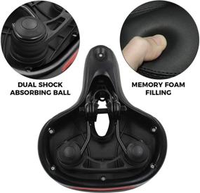 img 3 attached to Ultimate Comfort Bike Seat: Silicone Waterproof, Sturdy & Shock-Absorbing Saddle with Taillight, Reflective Strip & Double Shock Absorber Ball – Universal Fit