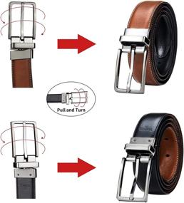 img 2 attached to 👔 Reversible Leather Casual Men's Accessories: TEVIKOL Belts