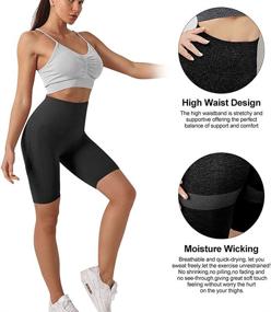 img 2 attached to Enhance Your Curves with Women's Butt Lifting High Waist Yoga 🍑 Shorts: Ruched Textured Tummy Control Workout Shorts for Sports, Gym, Running, and Beach