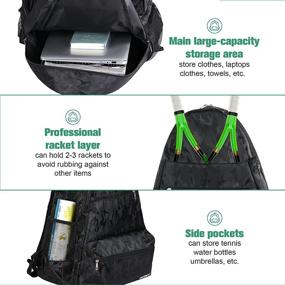 img 2 attached to Ultimate Extra Large Tennis Bag: Waterproof Tennis Backpack with Shoe Compartment for Men and Women - Holds Tennis Racket, Pickleball Paddles, Badminton Racquet, and More!