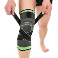 knee sleeve - compression fit support for joint pain & arthritis relief! improved circulation and comfort in green (size: l) логотип