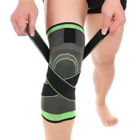 img 1 attached to Knee Sleeve - Compression Fit Support for Joint Pain & Arthritis Relief! Improved Circulation and Comfort in Green (Size: L)