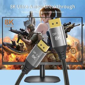 img 3 attached to Ultra High Speed DisplayPort Cable: 8K@60Hz & 4K@144Hz - 9.9ft DP Cable 1.4